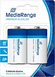 Батарейки MediaRange Mono Premium Alkaline D (LR20) 1.5V 2шт (MRBAT109) - фото Батарейки MediaRange Mono Premium Alkaline D (LR20) 1.5V 2шт (MRBAT109)
