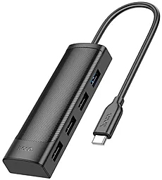 Мультипортовый USB Type-C хаб Hoco HB41 4-in-1 black