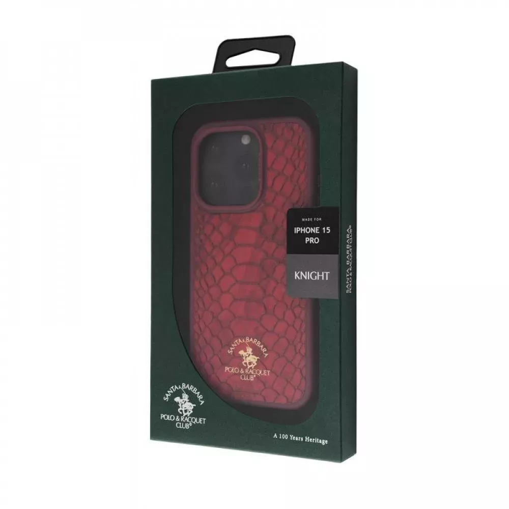Чехол Santa Barbara Polo and Racquet Club Knight Leather Case для Apple iPhone 15 Plus  Red - фото 3