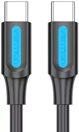 Кабель Vention USB Type-C - Type-C 100w 5a 1.5м PD cable Black (COTBG) - фото 1