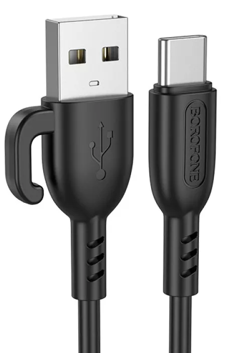 Кабель Borofone BX91 USB-A - Type-C 15w 3a 1м cable Black - фото 1