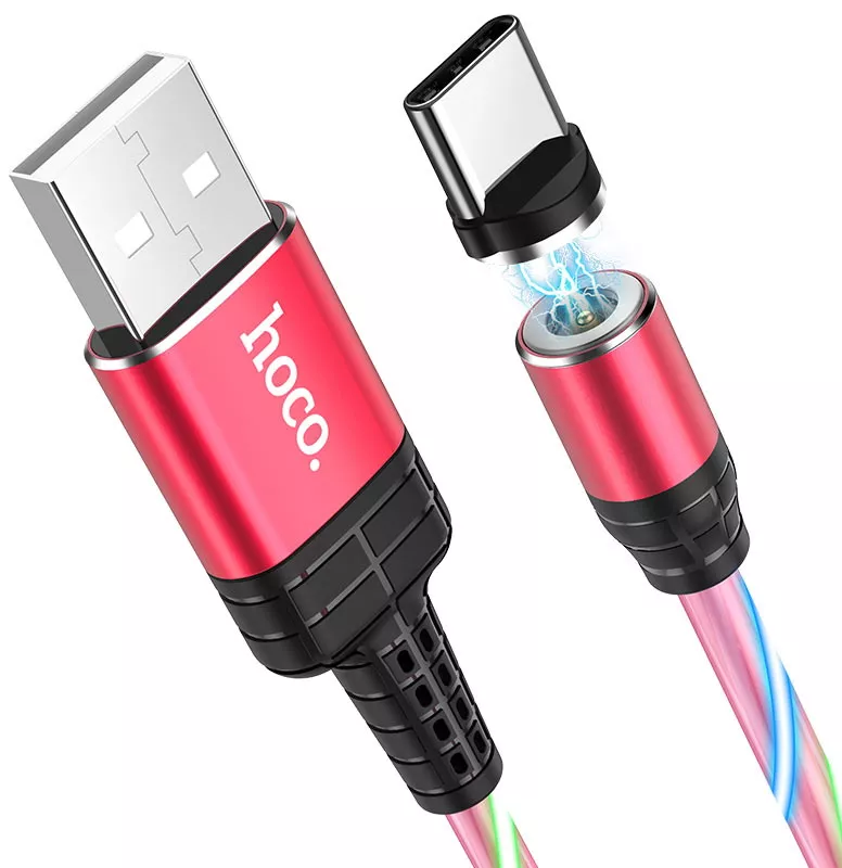 Кабель USB Hoco U90 Ingenious Streamer USB Type-C Red - фото 2
