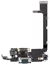 Нижній шлейф Apple iPhone 11 Pro Max з роз'ємом зарядки і мікрофоном - знятий з телефону, Original Midnight Green