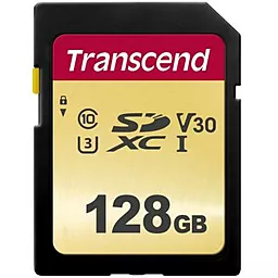 Карта памяти Transcend SDXC 128GB 500S Class 10 UHS-I U3 V30 (TS128GSDC500S)