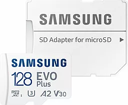 Карта памяти Samsung microSDXC  128GB Class 10 UHS-I U3 V30 A2 EVO Plus + SD Adapter MB-MC128KA