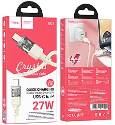 USB PD Кабель Hoco U129 Spirit transparent charging 27w 3a 1.2m USB Type-C - Lightning cable beige - мініатюра 5