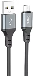 Кабель Hoco X86 Spear USB-A - micro USB 12w 2.4a 1м cable Black - фото Кабель Hoco X86 Spear USB-A - micro USB 12w 2.4a 1м cable Black