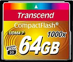 Карта пам'яті Transcend Compact Flash 64GB 1000X UDMA 7 (TS64GCF1000) - фото Карта пам'яті Transcend Compact Flash 64GB 1000X UDMA 7 (TS64GCF1000)