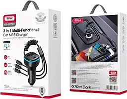 Автомобільний зарядний пристрій XO BCC07 USB-C+A 3.1A + 3 in 1 micro USB / USB-C / Lightning Cable Black - мініатюра 4