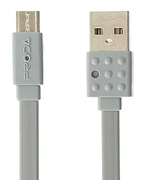 Кабель Remax Proda Lego USB-A - micro USB 10.5w 1.2м cable Grey (PC-01m) - фото Кабель Remax Proda Lego USB-A - micro USB 10.5w 1.2м cable Grey (PC-01m)