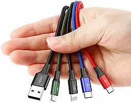 Кабель USB Baseus Rapid 18w 3.5 4-in-1 USB to micro USB/Type-C/Type-C/Lightning Cable black (CA1T4-B01) - миниатюра 2