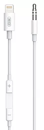 Аудіо кабель XO NB-R192A Aux mini Jack 3.5 mm - Lightning M/M Cable 1 м white