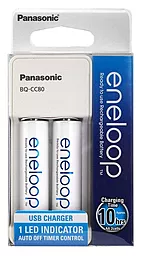 Зарядний пристрій Panasonic USB Charger BQ-CC80 + Eneloop AA/HR06 Ni-Mh 1900mAh 2шт