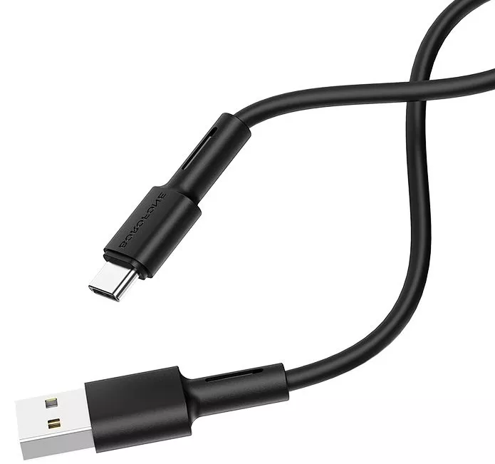 Кабель Borofone BX31 Silicone USB-A - Type-C 15w 3a 1м cable Black - фото 2
