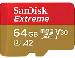 Карта памяти SanDisk 64 GB microSDXC UHS-I U3 V30 A2 Extreme (SDSQXAH-064G-GN6GN)