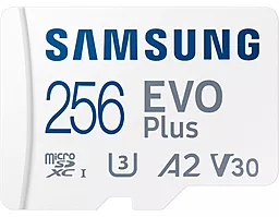 Карта пам'яті Samsung 256 GB microSDXC Class 10 UHS-I U3 V30 A2 EVO Plus + SD Adapter MB-MC256KA/EU