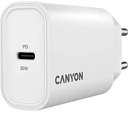 Сетевое зарядное устройство Canyon 30CL OnCharge 30w PD USB-C fast charger white (CNE-CHA30CLW) - фото Сетевое зарядное устройство Canyon 30CL OnCharge 30w PD USB-C fast charger white (CNE-CHA30CLW)