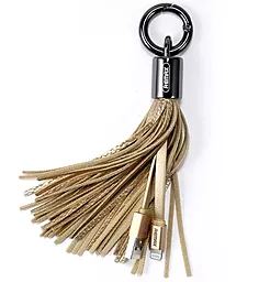 Кабель Remax RC-053i Tassel Ring USB-A - Lightning 12w 2.4a 0.15м cable Gold - фото Кабель Remax RC-053i Tassel Ring USB-A - Lightning 12w 2.4a 0.15м cable Gold