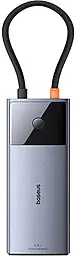 Мультипортовый USB Type-C хаб Baseus Metal Gleam Series II 6-in-1 USB3.0 gray (B00061802813-00)