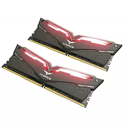 Оперативная память Team DDR4 16GB (2x8GB) 3200 MHz T-Force Night Hawk Black LED/Red (THRD416G3200HC16CDC01) - миниатюра 2