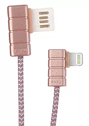Кабель iKaku Gallop Series USB-A - Lightning 12w 2.4a 1м cable Rose/Gold - фото Кабель iKaku Gallop Series USB-A - Lightning 12w 2.4a 1м cable Rose/Gold