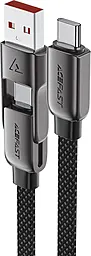 Кабель AceFast C13-04 USB-A/Type-C to Type-C 60w 3a 1.2м PD cable Black - фото Кабель AceFast C13-04 USB-A/Type-C to Type-C 60w 3a 1.2м PD cable Black