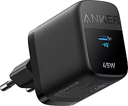 Мережевий зарядний пристрій Anker 313 45w GaN/PPS PD USB-C port charger black (A2643G11) - фото Мережевий зарядний пристрій Anker 313 45w GaN/PPS PD USB-C port charger black (A2643G11)