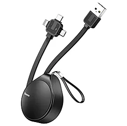 Универсальный кабель Baseus Waterdrop 3-in-1 USB-A to Type-C/Lightning/micro USB 7.5w 1.5a 1.5м сable Black (CAMLT-EP01)