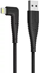 Кабель RavPower RP-CB013 Braided 90deg USB-A - Lightning 12w 2.4a 0.9м cable Black - фото Кабель RavPower RP-CB013 Braided 90deg USB-A - Lightning 12w 2.4a 0.9м cable Black