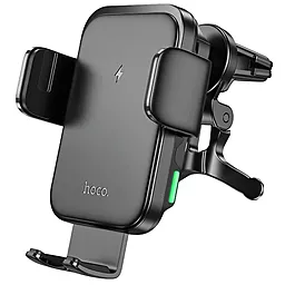 Тримач з бездротовою зарядкою Hoco HW10 Jenny three-axis linkage wireless fast charging (air outlet) Black - фото Тримач з бездротовою зарядкою Hoco HW10 Jenny three-axis linkage wireless fast charging (air outlet) Black