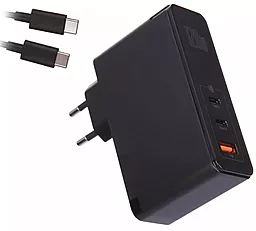 Уцененное сетевое зарядное устройство с поддержкой быстрой зарядки Baseus GaN Mini 120W 2xUSB Type-C/USB Port Black (CCGAN-J01) - миниатюра 5