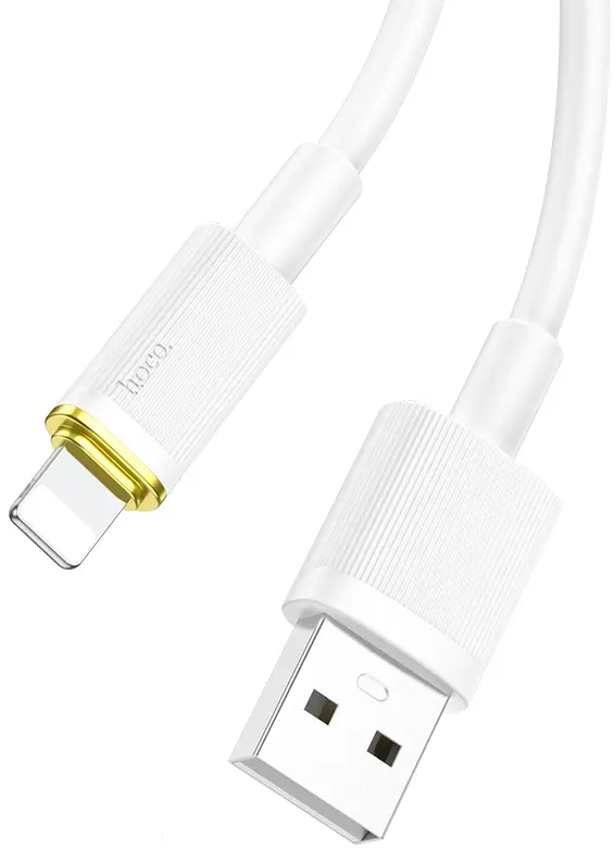 Кабель Hoco U109 USB-A - Lightning 12w 2.4a 1.2м cable White - фото 2