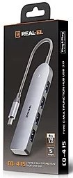 USB Type-C хаб REAL-EL CQ-415 Space Grey (EL123110001) - мініатюра 6