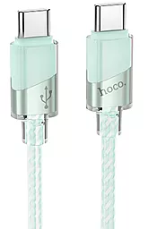 Кабель Hoco U132 USB Type-C - Type-C 60w 3a 1.2м PD cable Sky/Green