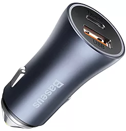 Автомобильное зарядное устройство с быстрой зарядкой Baseus Golden Contactor Pro 40W QC USB-A-C Dark Gray (CCJD-0G) - миниатюра 3