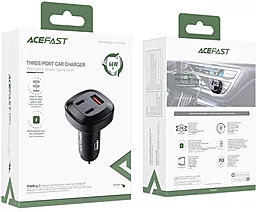 Автомобильное зарядное устройство AceFast B3 66W QC + PD 2xUSB-C+A Black - миниатюра 4
