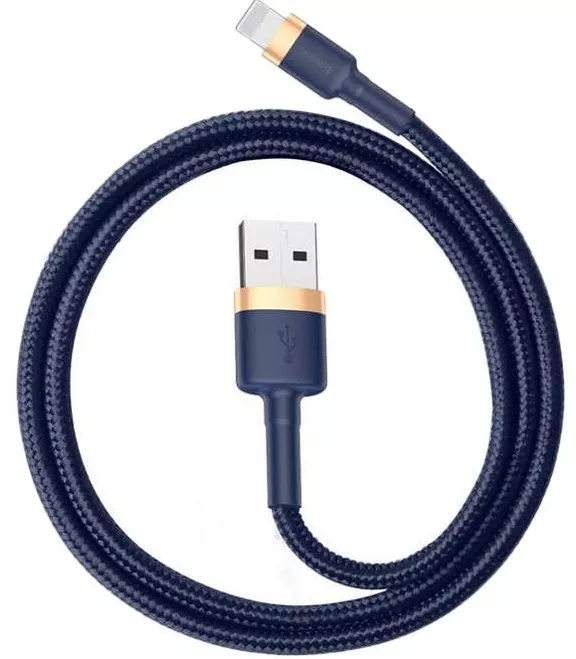 Кабель Baseus Cafule USB-A - Lightning 12w 2.4a 0.5м cable Gold/Blue (CALKLF-AV3) - фото 2