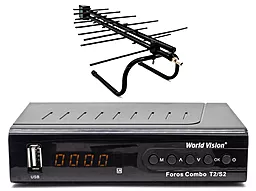 Комплект цифрового ТБ World Vision Foros Combo + кімнатна антена EuroSky ES-005A