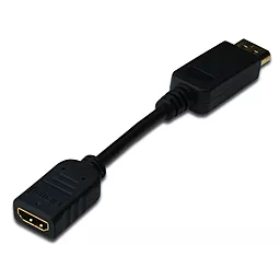 Видеокабель Digitus DisplayPort to HDMI (AM/AF) 0.15m (AK-340408-001-S) Black - миниатюра 2