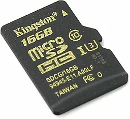 Карта пам'яті Kingston microSDHC 16GB Class 10 UHS-I U3 (SDCG/16GBSP)