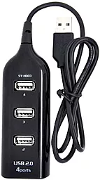 USB концентратор (хаб) Siyoteam HUB USB 4 in 1 Black H003