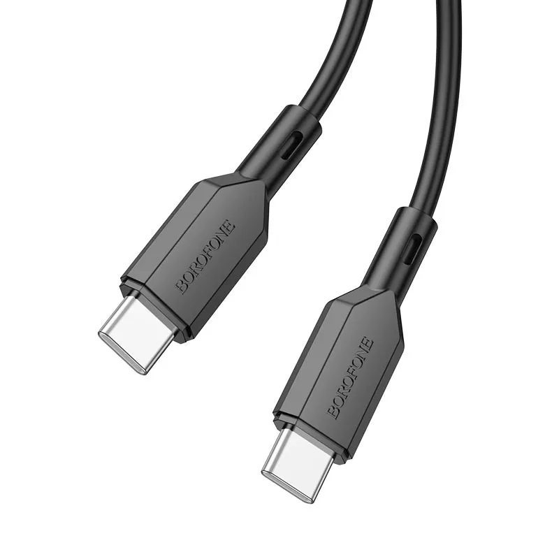Кабель Borofone BX70 USB Type-C - Type-C 60w 3a 1м PD cable Black - фото 2