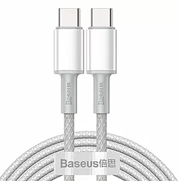 Кабель Baseus High Density Braided USB Type-C - Type-C 100w 5a 2м PD cable White (CATGD-A02) - фото Кабель Baseus High Density Braided USB Type-C - Type-C 100w 5a 2м PD cable White (CATGD-A02)