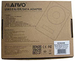 Адаптер Maiwo 2.5''/3.5'' IDE/SATA HDD/SSD, 5.25'' CD-ROM To USB 3.0 БП 12А/2A (K132U3IS) - миниатюра 8