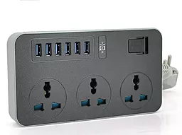 Сетевой фильтр (удлинитель) Voltronic ТВ-Т09/08969 6USB 3роз 2м серый