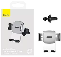Держатель Baseus Easy Control Clamp Car Mount Holder (Air Outlet Version) Silver (SUYK000112) - миниатюра 5 Держатель Baseus Easy Control Clamp Car Mount Holder (Air Outlet Version) Silver (SUYK000112) - миниатюра 5