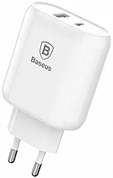 Мережевий зарядний пристрій з швидкою зарядкою Baseus Bojure Series PD+U QC 3.0 32W White (CCALL-BG02)