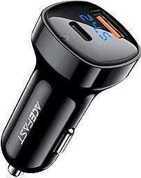 Автомобильное зарядное устройство AceFast B4 66w PD USB-C/USB-A ports car charger black