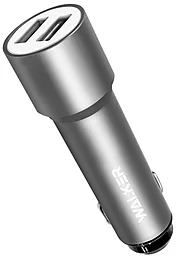 Автомобильное зарядное устройство Walker WCR-22 2.4a 2xUSB-A ports car charger silver - фото Автомобильное зарядное устройство Walker WCR-22 2.4a 2xUSB-A ports car charger silver