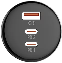 Автомобильное зарядное устройство LDNio C102 160W PD/QC4+ 16A USB-A-2xC Black - миниатюра 6